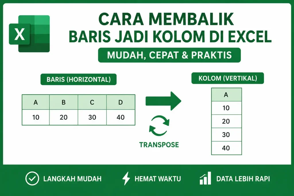 Cara Membalik Baris Jadi Kolom di Excel dengan Mudah dan Cepat