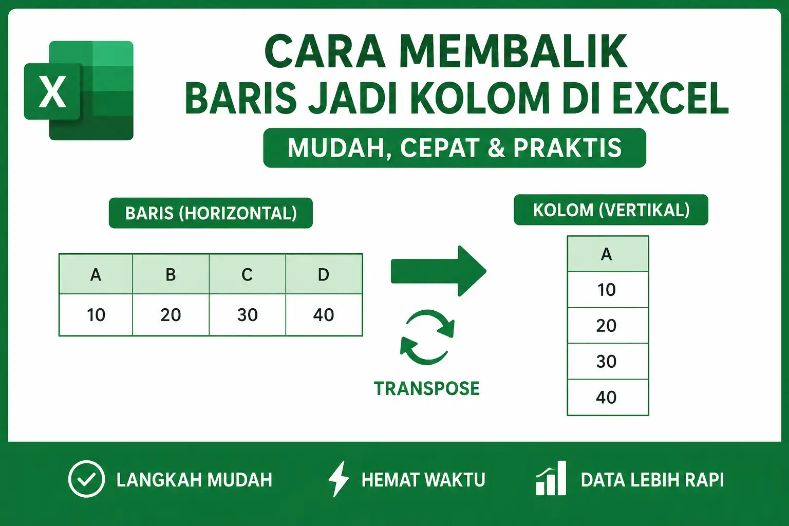 Cara Membalik Baris Jadi Kolom di Excel dengan Mudah dan Cepat