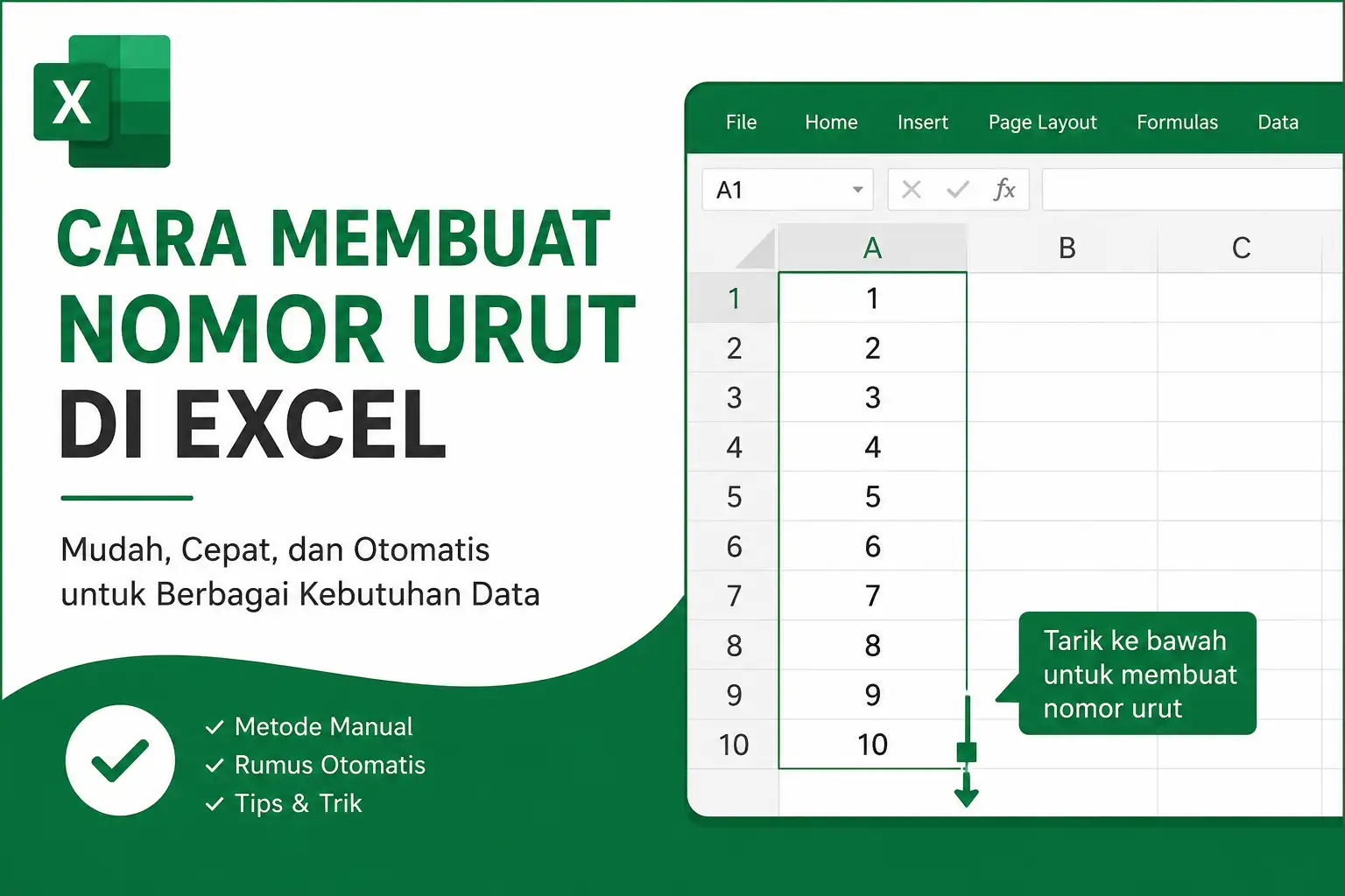 Cara Membuat Nomor Urut di Excel