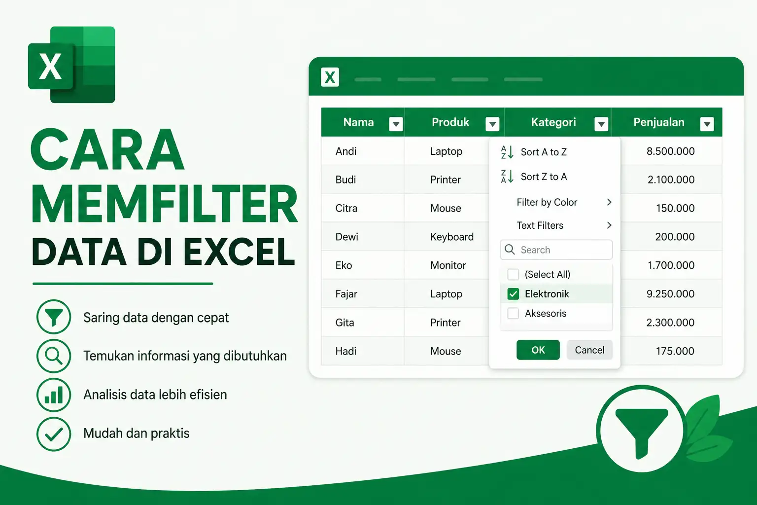 Cara Memfilter Data di Excel
