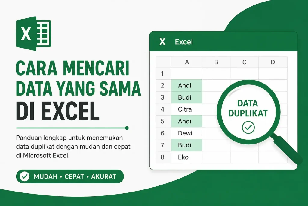 Cara Mencari Data yang Sama di Excel