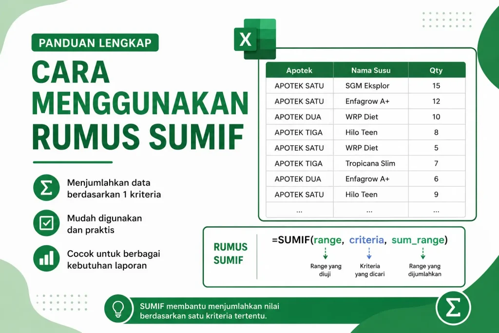 Cara Menggunakan Rumus SUMIF pada Excel