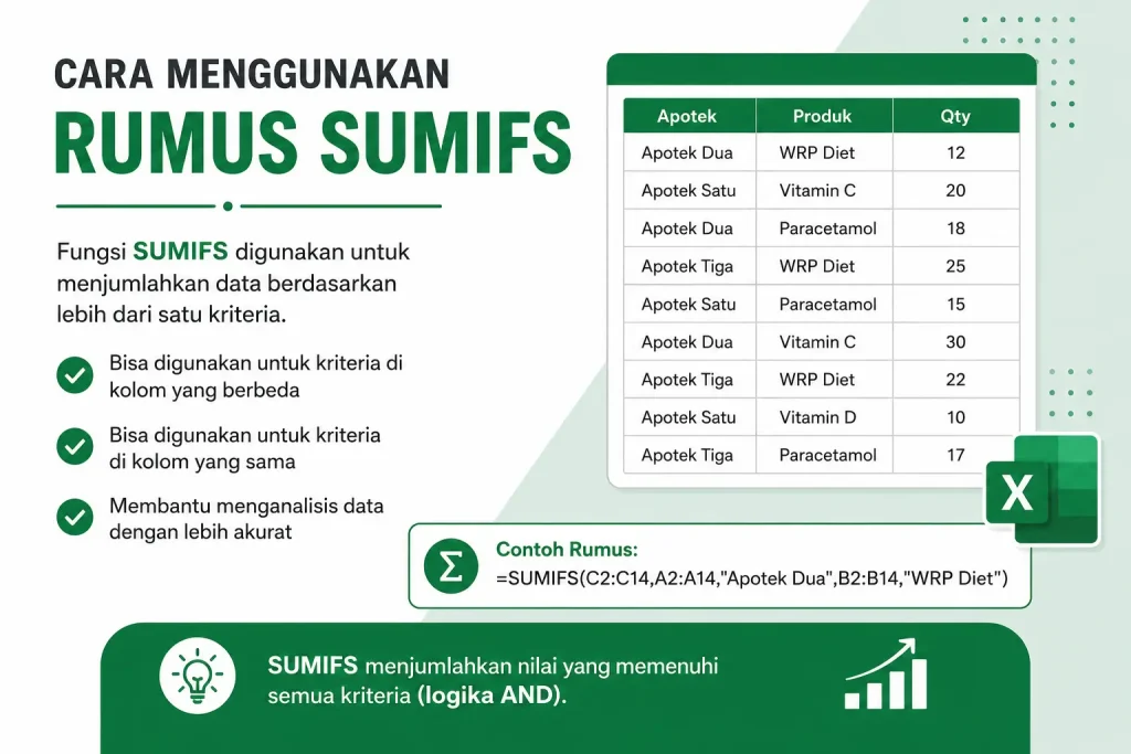 Cara Menggunakan Rumus SUMIFS di Excel