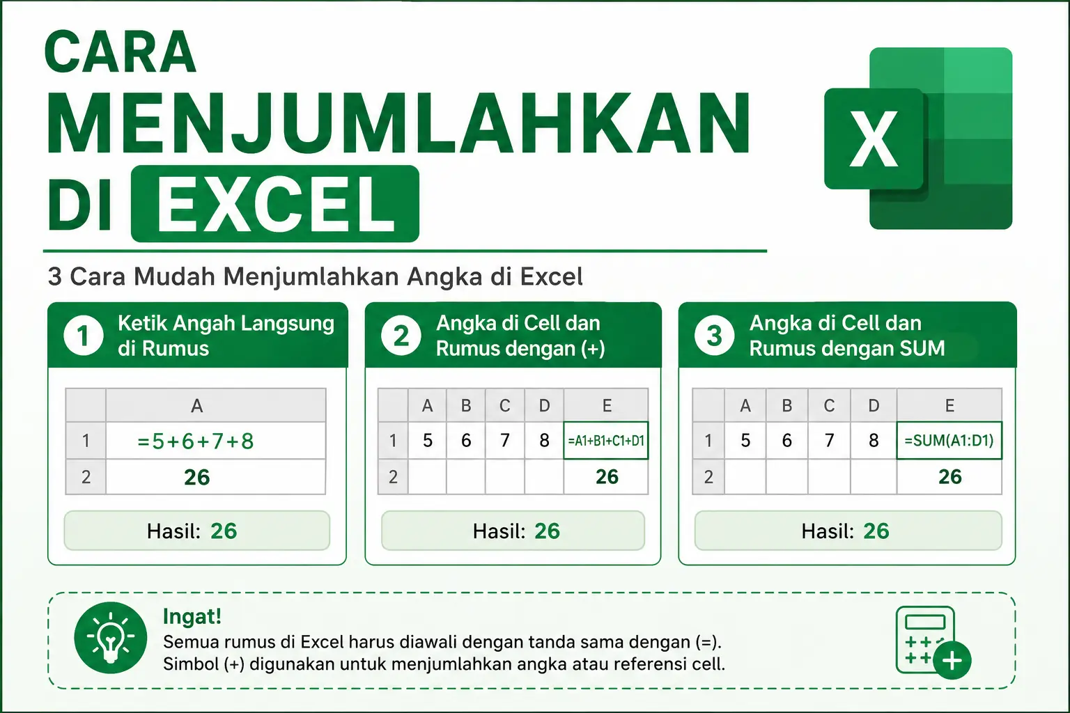 Cara Menjumlahkan Data di Excel