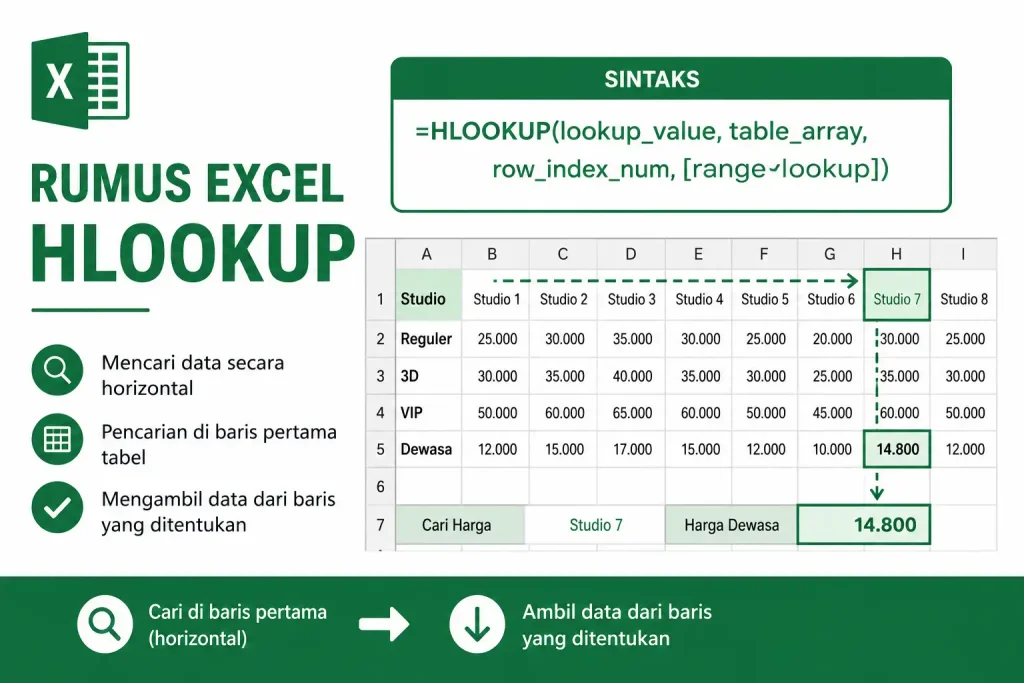 Pengertian Rumus Excel HLOOKUP dan Kegunaannya