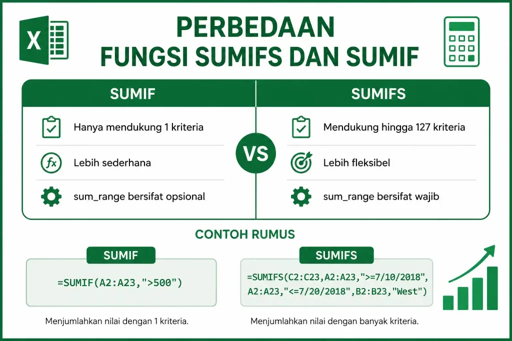 Perbedaan Fungsi SUMIFS dan Fungsi SUMIF