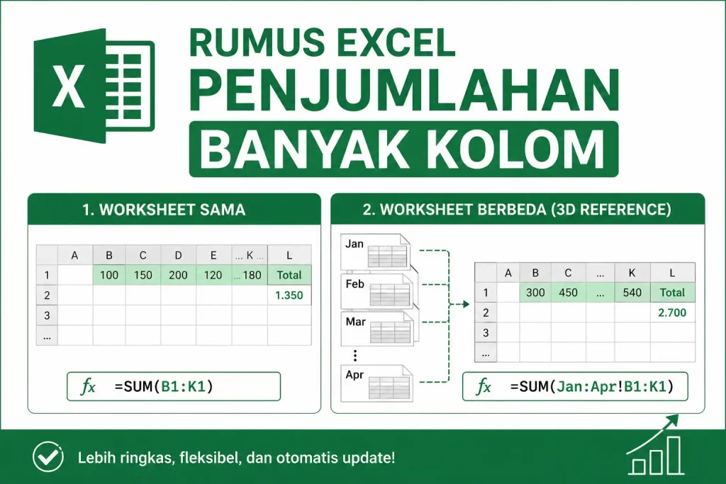 Rumus Excel Penjumlahan Banyak Kolom