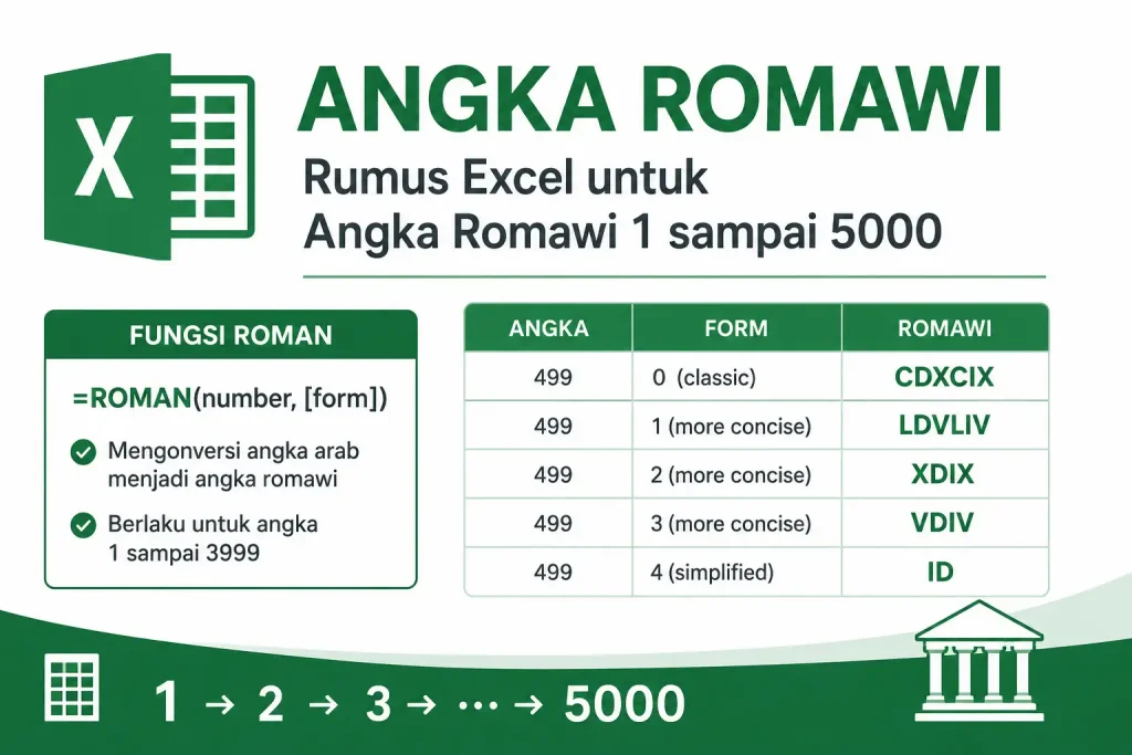 Rumus Excel untuk Angka Romawi 1 sampai 5000
