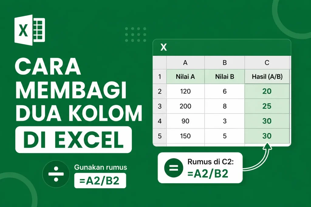 Cara Membagi Dua Kolom di Excel