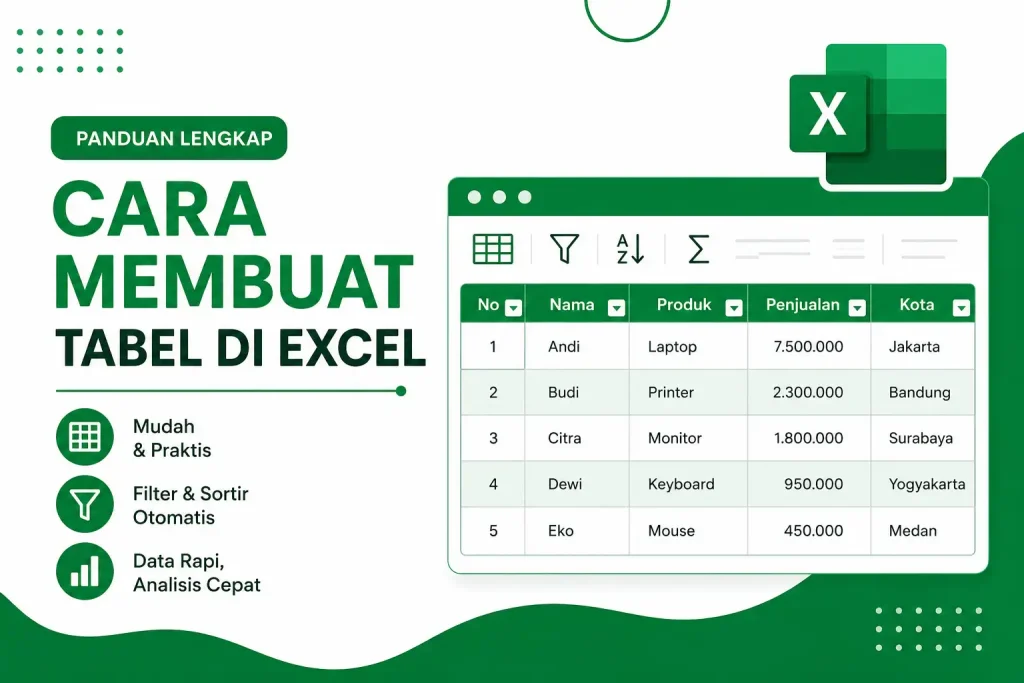 Cara Membuat Tabel di Excel