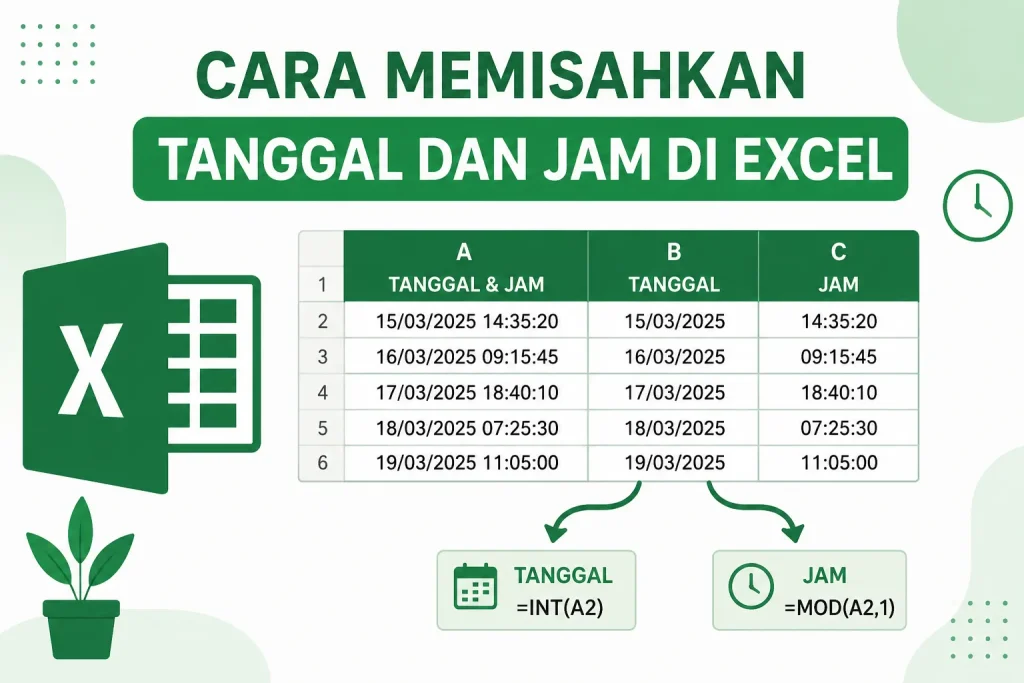 Cara Memisahkan Tanggal dan Jam di Excel dengan Mudah