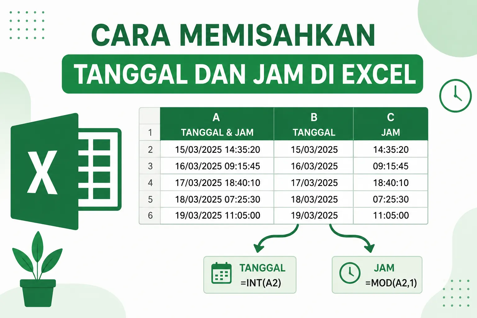 Cara Memisahkan Tanggal dan Jam di Excel dengan Mudah