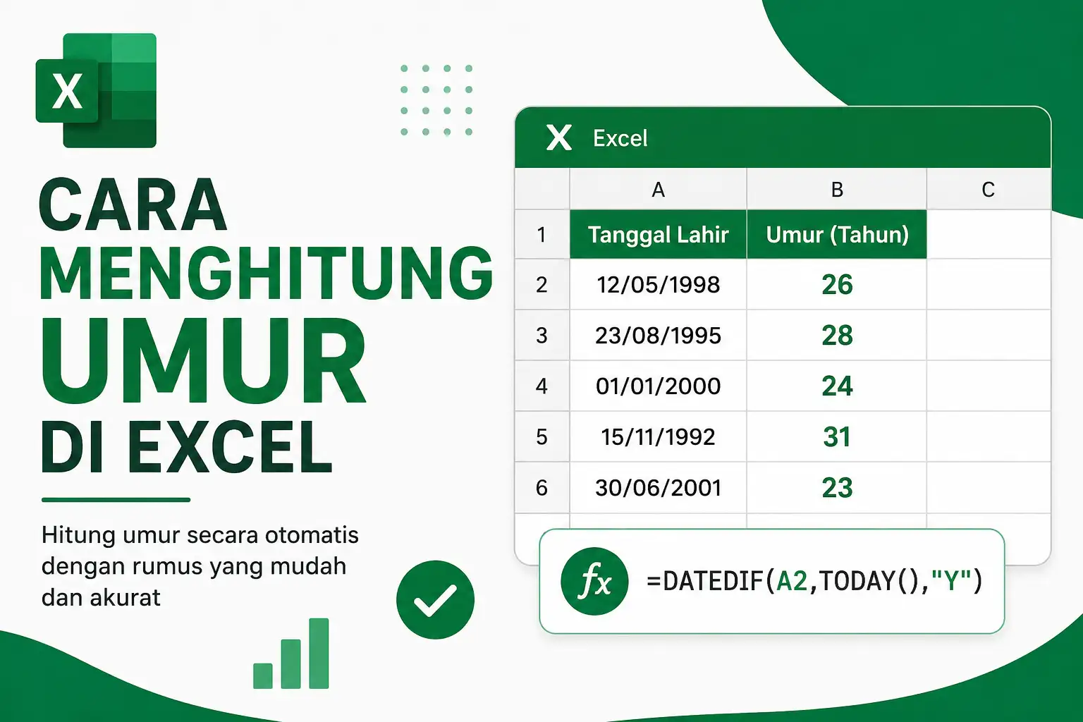 Cara Menghitung Umur di Excel