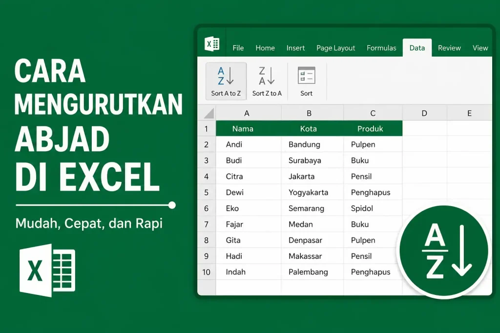 Cara Mengurutkan Abjad di Excel dengan Mudah, Cepat, dan Rapi