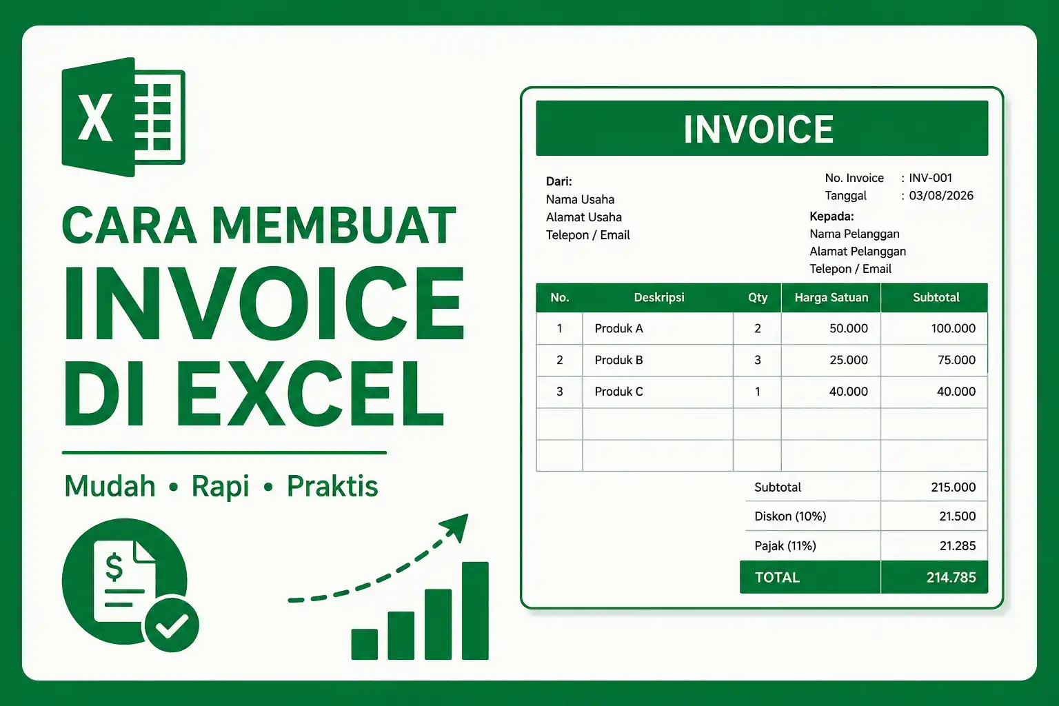 Cara Membuat Invoice di Excel