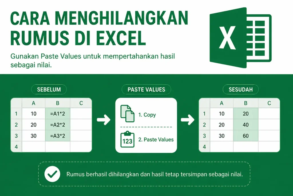 Cara Menghilangkan Rumus di Excel Tanpa Mengubah Hasil