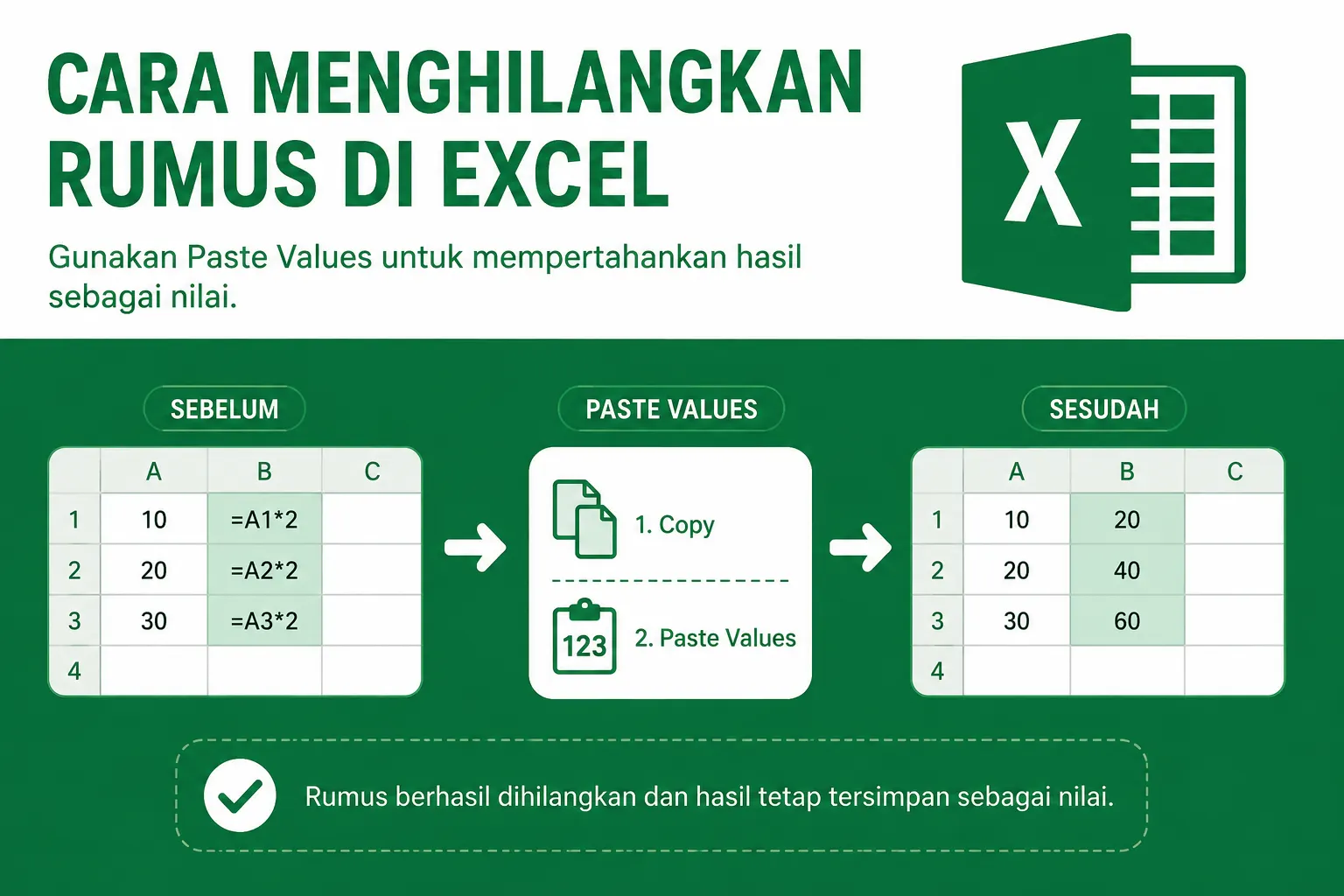 Cara Menghilangkan Rumus di Excel Tanpa Mengubah Hasil