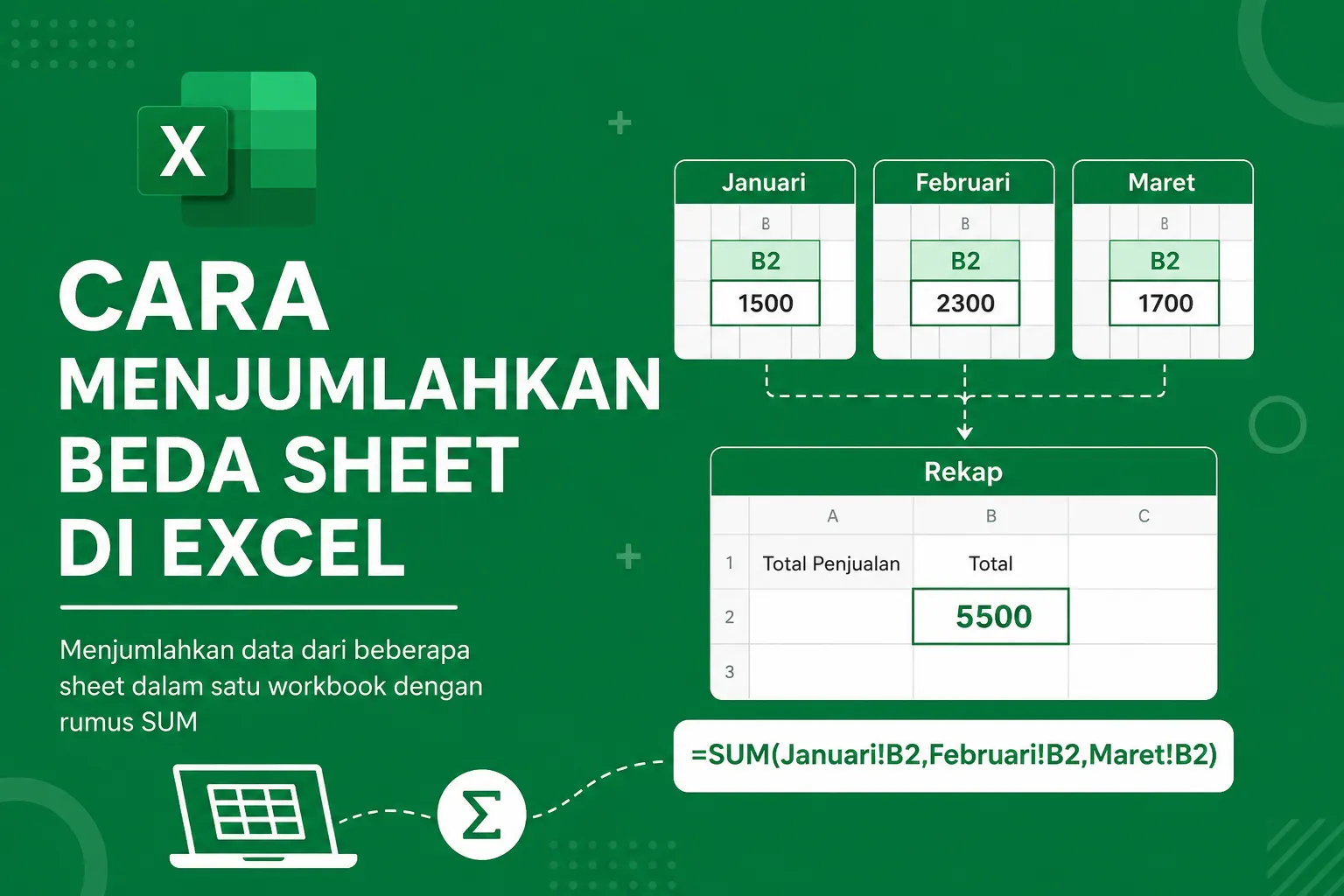 Cara Menjumlahkan Beda Sheet di Excel