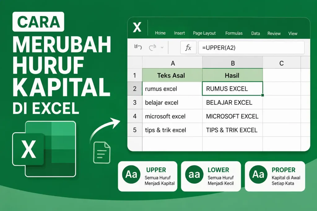 Cara Merubah Huruf Kapital di Excel