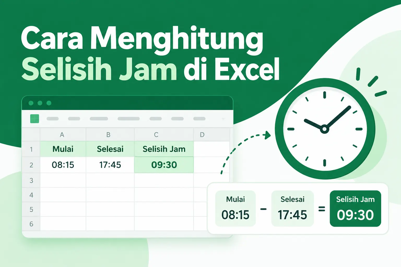 Cara Menghitung Selisih Jam di Excel dengan Rumus